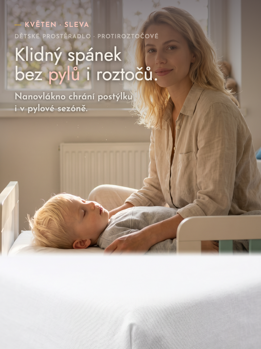 Dětské protiroztočové prostěradlo s gumou 70×180×10 nanoSPACE